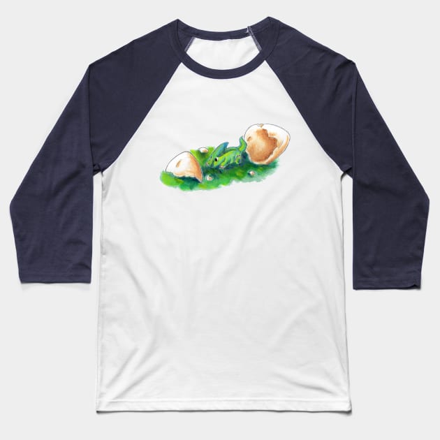 New Dino Baseball T-Shirt by KristenOKeefeArt